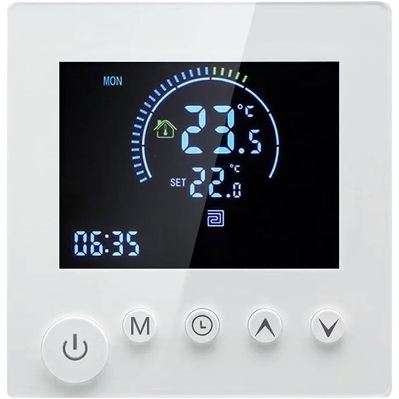 Fußbodenheizungsthermostat, Intelligenter Digitaler Heizungsthermostat, Programmierbarer Raumthermostat, Lcd-display, Wandthermostat Mit Knopf (wasserheizung)