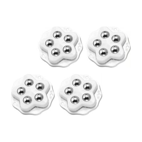 Minirollen Für Möbel. 4 Rollen Mit Je 5 Kugeln, Tragkraft 300 Kg, Mit Kleber Und Schrauben. 360-grad-universalrolle, Robust (weiß, 4 Stück)