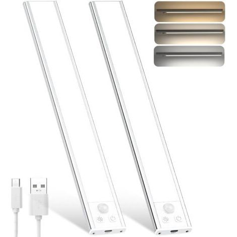 Innenlampe Mit Bewegungssensor, 1500 Mah Wiederaufladbares Led-nachtlicht, Kabellose Led-beleuchtung Für Küche Unter Möbeln, Schränken, Kleiderschränken (2 Stück) [energieklasse A