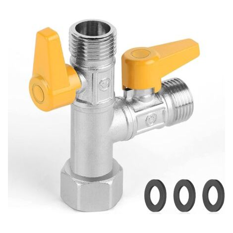 3-wege-ventil, T-anschluss, 3-wege-wc-wasserhahn, G 1/2, Handbrause Mit 3 Gummi-unterlegscheiben Für Badezimmer, Küche