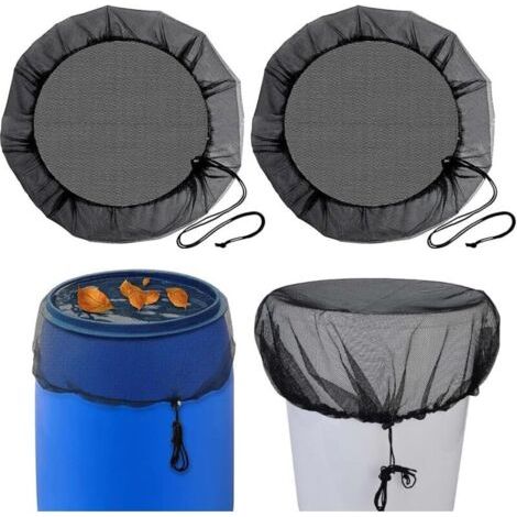 Regentonnennetz, 2 Stück, Fassabdeckung, 95 Cm, Schutznetz, Regentonnenabdeckung Mit Kordelzug, Schutz Vor Mücken Und Blättern