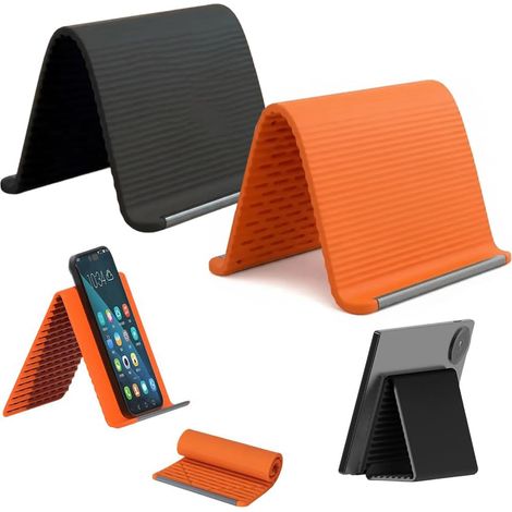 Flexibler Telefonhalter Aus Silikon Und Aluminiumlegierung – Tragbar, Biegsam Und Universell – Verstellbarer Und Antidérapanter Büroständer (lot 2)