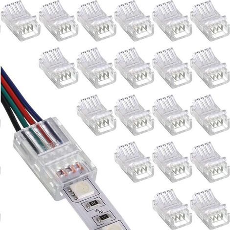 20 Stück Rgb-led-streifen-anschluss, 5050 Led-streifen-anschluss, 4-polig, 10 Mm, Lückenlose Anschlüsse Für Led-streifen-verbindung