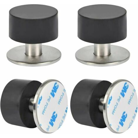 4 Stück Selbstklebende Türstopper Aus Edelstahl, Türstopper, Türstopper Mit Stoßfestem 3m-gummi Oder Schrauben – Ohne Bohren, 40 Mm