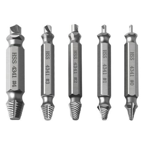 Ein Satz Mit 5 Professionellen Schraubenausdrehern, Einschließlich Ausdreher Für Gebrochene Schrauben, Aus Schnellarbeitsstahl, Geeignet Zum Entfernen Beschädigter Metallschrauben, Bolzen Und Stifte (