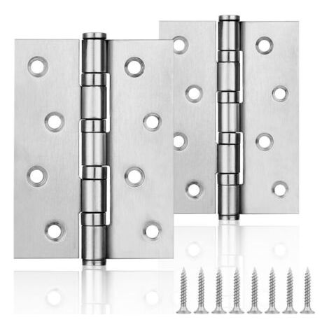 Edelstahl-türscharnier – 2 Stück, Edelstahl-türscharnier 100 X 75 Mm, Chrom – Schrank/schublade