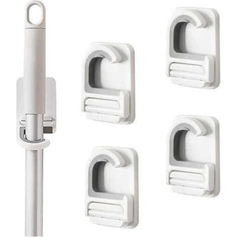 Wandbesenhalter, 4er-set, Selbstklebend, Für Küche, Garage, Waschküche