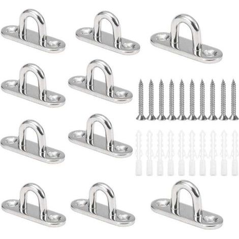 10 Deckenhäkeln In U M5, Basis Aus Rostfreiem Edelstahl 304, 15 X 45 Mm, Trägerwand, Öle