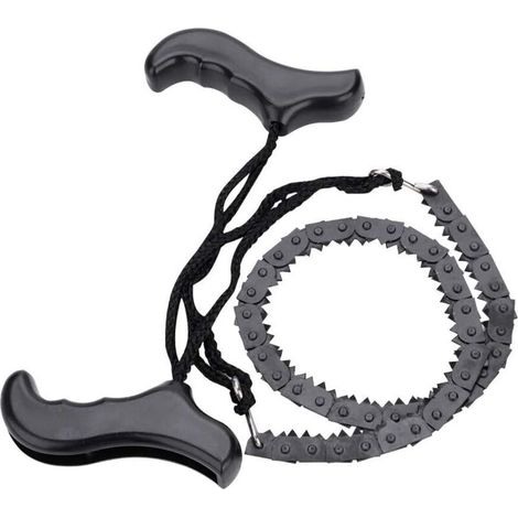 Camping Poche Tronçonneuse Scie À Chaîne De Poche Main Tronçonneuse Mit Poignées En Acier Lame Replacement Pour La Survie Gear, Le Camping, La Chasse (48cm)