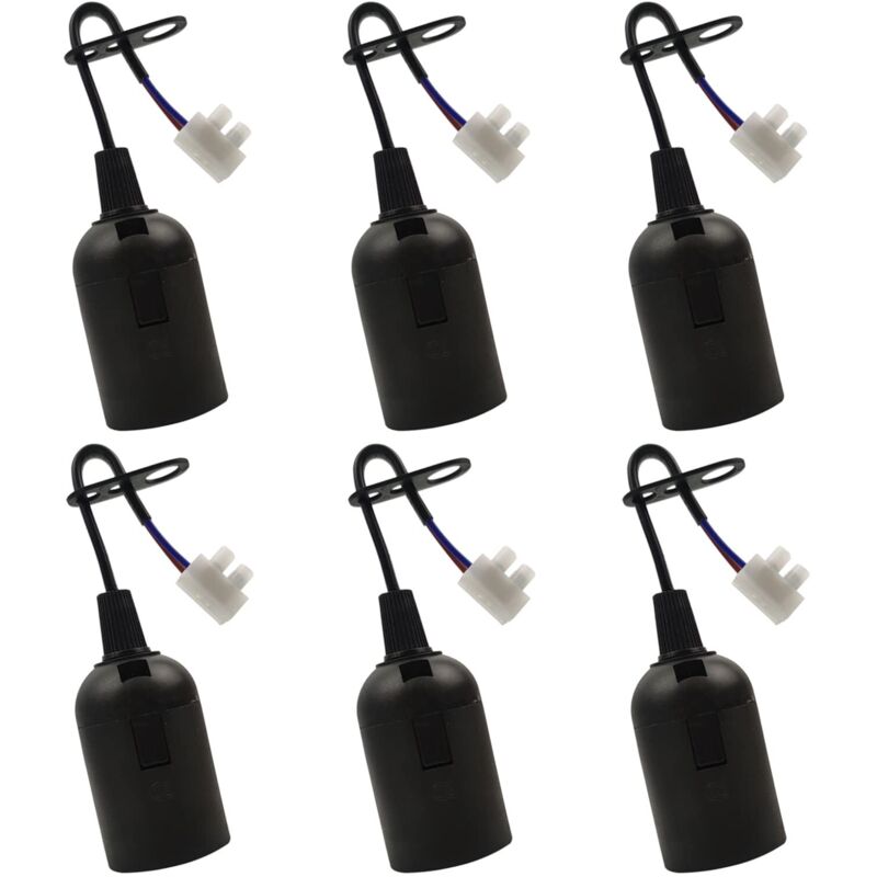 6 Stück E27-leuchtmittel, Lampenträger, E27-renovierungs-leuchtmittel, Badezimmer-leuchtmittel Mit Chantier-kabel, 4 A, 250 V, Leuchtensockel, Hängeleuchte (max. 60 W)