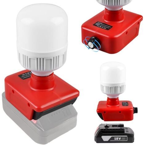 Lampe De Travail Led Einhell 18v, Wiederaufladbare Lampe 12w Mit Ampulle E27, Außenbeleuchtung Und Chantier
