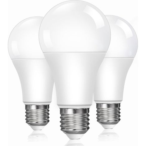Set Mit 3 Led-ampullen E27 13 W (entspricht 100 W) – Weiß, 6500 K, 1200 Lm, Für Edison A60, 220–240 V Ca, Nicht Dimmbar