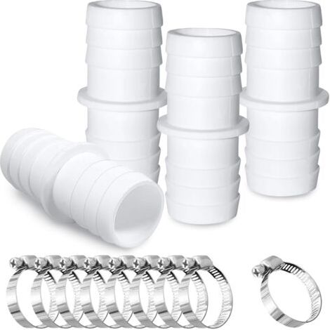 4-teiliger Schwimmbad-anschluss-adapter, Schwimmbad-schlauchverbinder, Ø 32 Mm Auf 38 Mm, Schwimmbad-schlauch-anschluss-set, Mit 8 Schlauchklemmen, Geeignet Für Schwimmbäder Und Gärten.