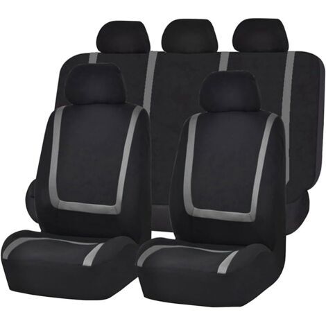 Komplettset Mit 9 Universal-autositzbezügen, Vorder- Und Rücksitzbezügen, Innenzubehör Für Fast Alle Autos (grau)