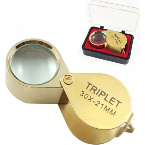 Juwelier-augenlupe, Glaslupe, 30-fache Lupe Mit Etui, 30-fache Faltbare Taschenlupe, Glas, Botaniker-lupe, Juwelier-lupe, 30-fache Taschenlupe Für Juwelier, Uhrmacher, Zeitungslesen