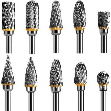 10-fach Rotierendes Stahlblech Mit Wolfram-vergasung, Mit Doppelkanal, Für Rotierendes Werkzeug, 3.175 Mm (1/8 Zoll), Für Die Herstellung, Für Die Skulptur Auf Holz, Für Die Metallbearbeitung,