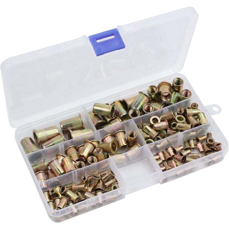Kit Mit 150 Teilen Aus Verzinktem Kohlenstoffstahl, Sortiert Mit Nieten M3 / M4 / M5 / M6 / M8 / M10. Nieten Aus Verzinktem Kohlenstoff Für Nieten