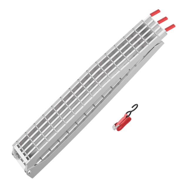 Wiltec Auffahrrampe 310 cm 540 kg für ATV Quad Motorrad, Aluminium Auffahrschiene faltbar, Verladerampe rutschsicher