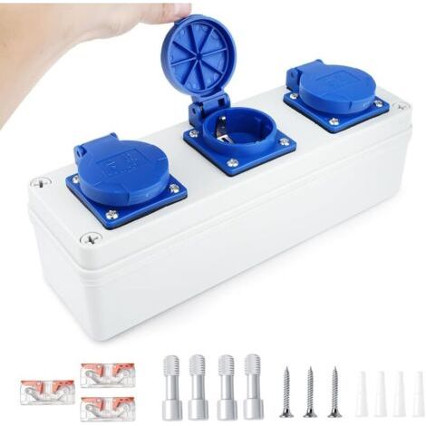 Wandstromverteiler 3 Schnittstellen 16a 220v Elektrodose Wandstromverteiler Schutzart Ip54 Baustellendose Außensteckdosenverteiler