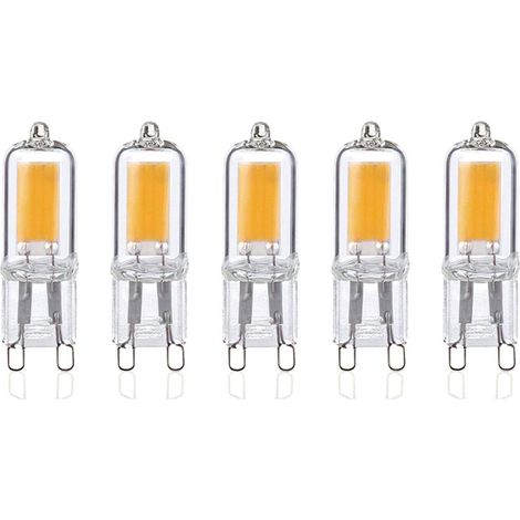 Ein Ensemble Aus 5 Led-ampullen G9 2w, Weißes Weißlicht 3000k, 250 Lumen, Lichtwinkel 360°, 80+ Ra, Ac 220-240v, Nicht Dimmbar.