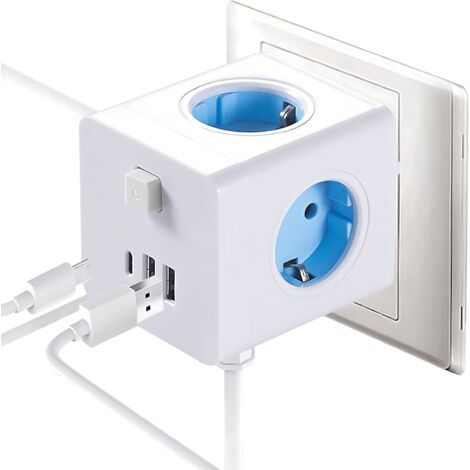 7-in-1-steckdosenleiste Mit Usb, Tragbare Steckdosenleiste Mit Schalter, Kabellose Steckdosenleiste Für Büro, Zuhause Und Reisen