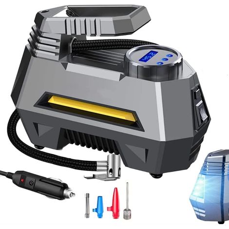 120-w-luftkompressor Für Reifenfüller Mit Digitalem Lcd-manometer, Tragbarer Luftkompressor Für Das Auto Mit Led-licht Und Zigarettenanzünder-ladegerät