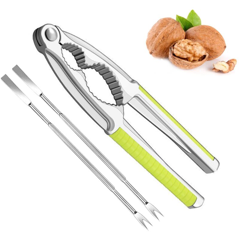 Nussknackerzange, Nussknacker Mit Rutschfestem Griff, Manuelle Nussknackerzange, Mit Gabeln, Für Haselnüsse, Pekannüsse, Mandeln, Meeresfrüchte