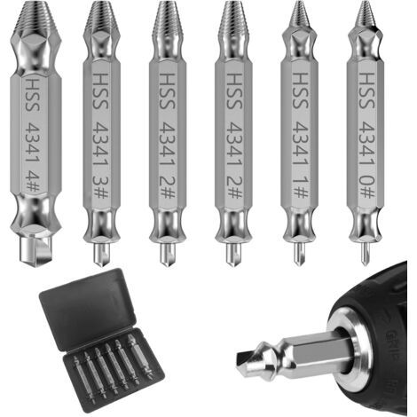 6-teiliger Schraubenausdreher, Gebrochener Schraubenausdreher, Schraubenausdreher-set Mit Doppelseitigem Design, Beschädigte Schraubenausdreher Zum Entfernen Von Schrauben