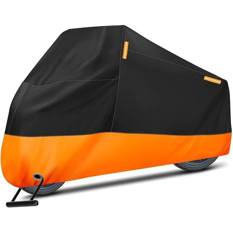 Housse Moto Undurchlässig, Bâche Protection Moto Exterieur Interieur Étanche, 210d Protection Au Pluie Poussière Uv, Motorcycle Cover Hiver Été Pour Moto Scooter Moto (245x105x125cm)
