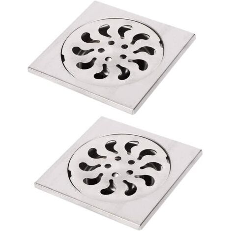 2 Stück Edelstahl-bodenablauf, Quadratischer Duschrost, Duschfilter, Duschablauf, Haarfänger, 90 X 90 X 30 Mm