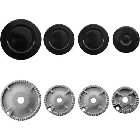 Gasbrenner Mit Krone Und Flammenkappe Für Backofen, Herd, Brennerset + Schutzabdeckung Für Herdplatten, Brenner, 8-teilig, Gasbrenner, Flammenkrone