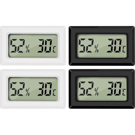 Mini-thermometer, Hygrometer, Temperatur, Luftfeuchtigkeit -50 70 ℃, 10 % 99 % Rh, Tragbar (4 Stück)