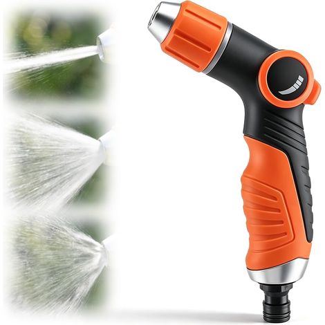 Lance D'Arrosage Haute Pression, Pulvérisateur D'Eau Réglable Pour Lavage De Voiture, Nettoyage De Vitres, Sols Et Jardin – Robuste, Se Raccorde Au Robinet (orange, 1 Stück)