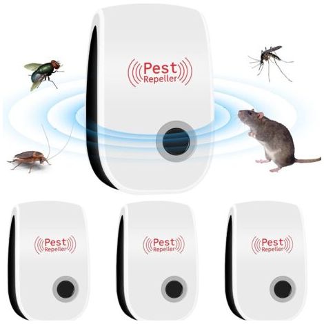 Elektronischer Ultraschall-nagetier- Und Insektenvertreiber (4er-pack), Ideal Für Mücken, Ratten, Spinnen Und Mehr.