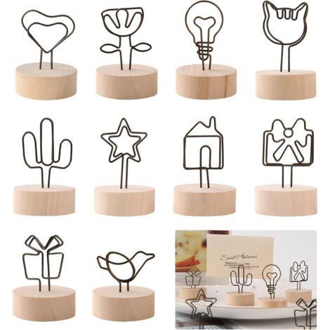 10 Stück Fotohalter, Metall-menühalter, Holztisch-namenshalter, Clip-fotohalter, Mini-hochzeitsmenühalter, Freistehender Fotohalter, Tischkartenhalter Für Hochzeiten Für Hochzeiten Und Partys