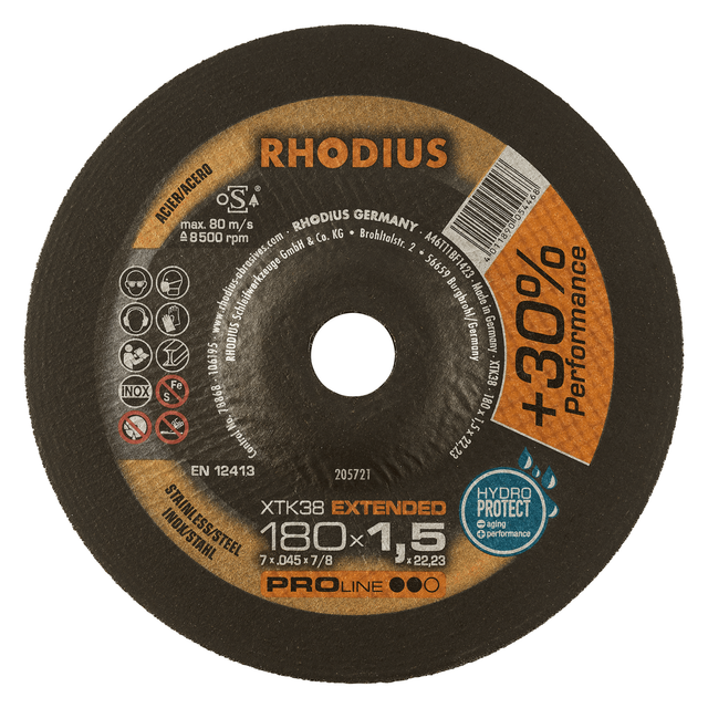 XTK38, 25 Stück, 180 x 1,5 mm, Trennscheibe - Rhodius