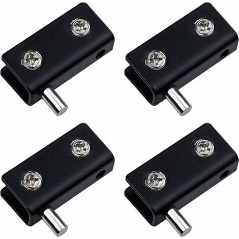 Drehscharnier, Rahmenlose Glastürscharniere, 4er-set – Schwarz – Edelstahl-glastürklammern Mit Verstellbarem Stift – Ersatzset Für 5–6 Mm Dicke Glastüren