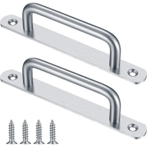 2 Stück 160 Mm Schiebetürgriff, Schiebetürgriff Mit Edelstahlplatte Für Scheunentüren, Kleiderschrank, Schrank