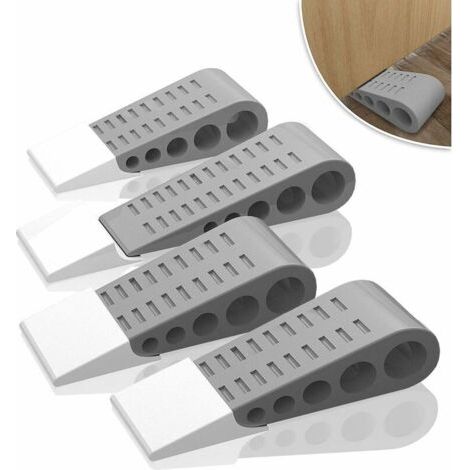 Gummi-türstopper, 4 Stück, Robuster, Rutschfester Gummi-türstopper, Kratzfester Türblock, Funktioniert Auf Allen Oberflächen (grau)