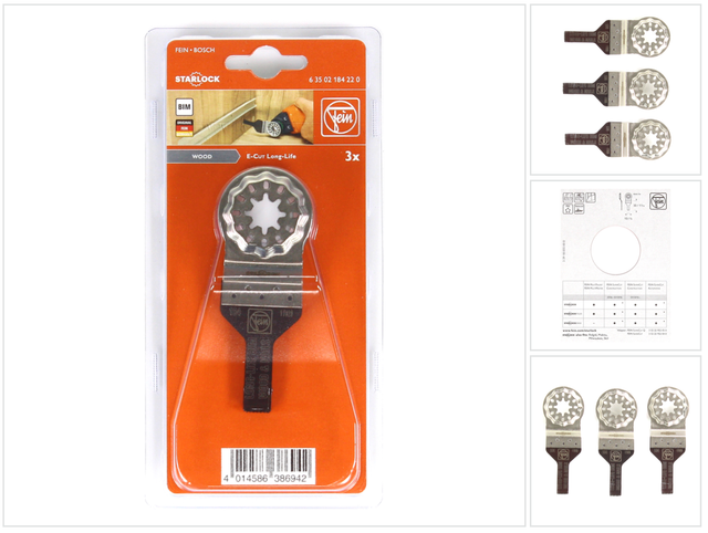 3x E-Cut Long-Life Sägeblatt Starlock 10 mm - 63502184220 - Fein