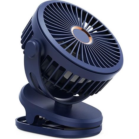 10000 Mah Mini-clip-ventilator, Dunkelblau, 4 Geschwindigkeiten, 7 Zoll, Clip-tischventilator, Usb Wiederaufladbar, 32–64 Stunden, Für Den Innen- Und Außenbereich, Büro.