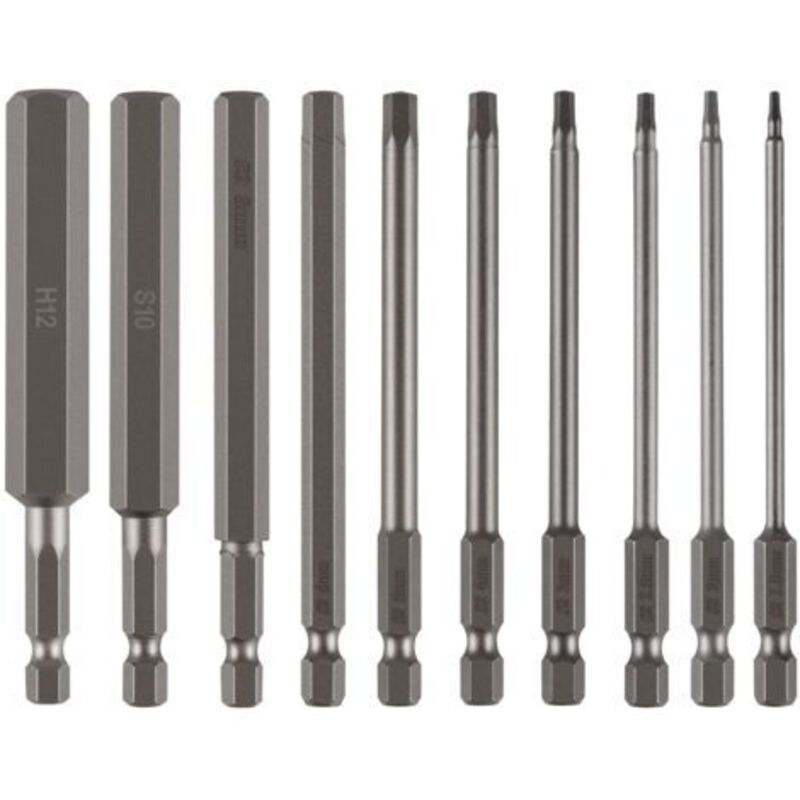 10 Stück 100 Mm Breiter Innensechskant-bit, 1,5–12 Mm, S2-stahl, Sechskant-schraubendreher-bits, 1/4 Bohrer