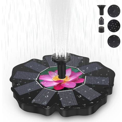 Fontaine Solaire Pompe, 1,6 W Pompe À Eau Solaire, Exterieur Pompe De Bassin Solaire Fontaine D'Oiseaux Pompe Flottante Pour Piscine, Jardin, Reservoir De Poissons, Aquarium