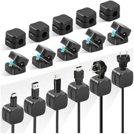 Magnetische Kabel-clips, 16 Stück, Magnetischer Kabel-organizer, Kabelhalter Mit Selbstklebendem Kabelhalter, Schreibtisch-kabel-organizer, Kabelaufhänger