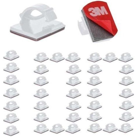 Packung Mit 100 Robusten Kabelbindern Mit 3m-kleber, Ideal Für Die Organisation Von Kabeln Im Büro, Zu Hause, Beim Fernseher, Ladegerät, Im Auto Und Am Computer. 【weiß】