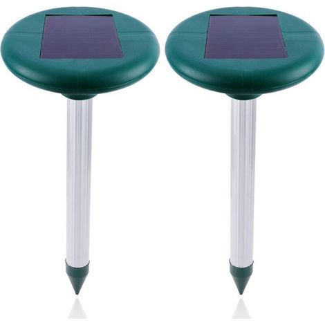 Lot Von 2 Solar-repulsiven Für Den Garten, Anti-taupes Und Ultraschall-elektronik, Undurchlässig
