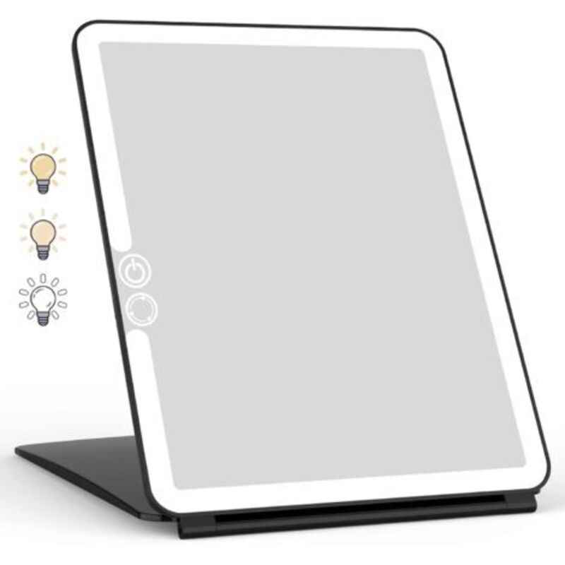 Miroir Maquillage, Miroir Maquillage Lumineux, Miroir Led, Écran Tactile Miroir De Voyage (schwarz)