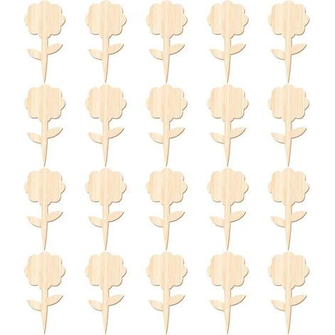 20 Stück Pflanzenetiketten, Bambus-gartenetikett, Pflanzenmarkierungsetikett, Bambus-blumenform-markierungsetikett, Ökologische Pflanzenmarkierung, Bambus-pflanzenetiketten Für Den Garten (fl