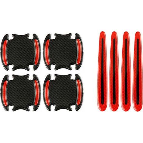 8 Stück (rot) Kratzschutz Für Autotürgriffe, Autotürgriff-aufkleberfolie, 3d-aufkleber Für Türgriffe Mit Reflektierenden Sicherheitsstreifen