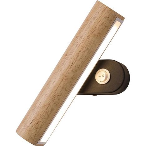 Nordische Wandleuchte Aus Holz Mit Schalter – Verstellbare Led-lampe (6 W, 12 Zoll) – Innenleuchte Mit Direktanschluss – Verstellbare Acryl-wandleuchte Für Schlafzimmer, Nachttisch, Hotel